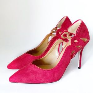 NEW JustFab Suede Stiletto Red Heels